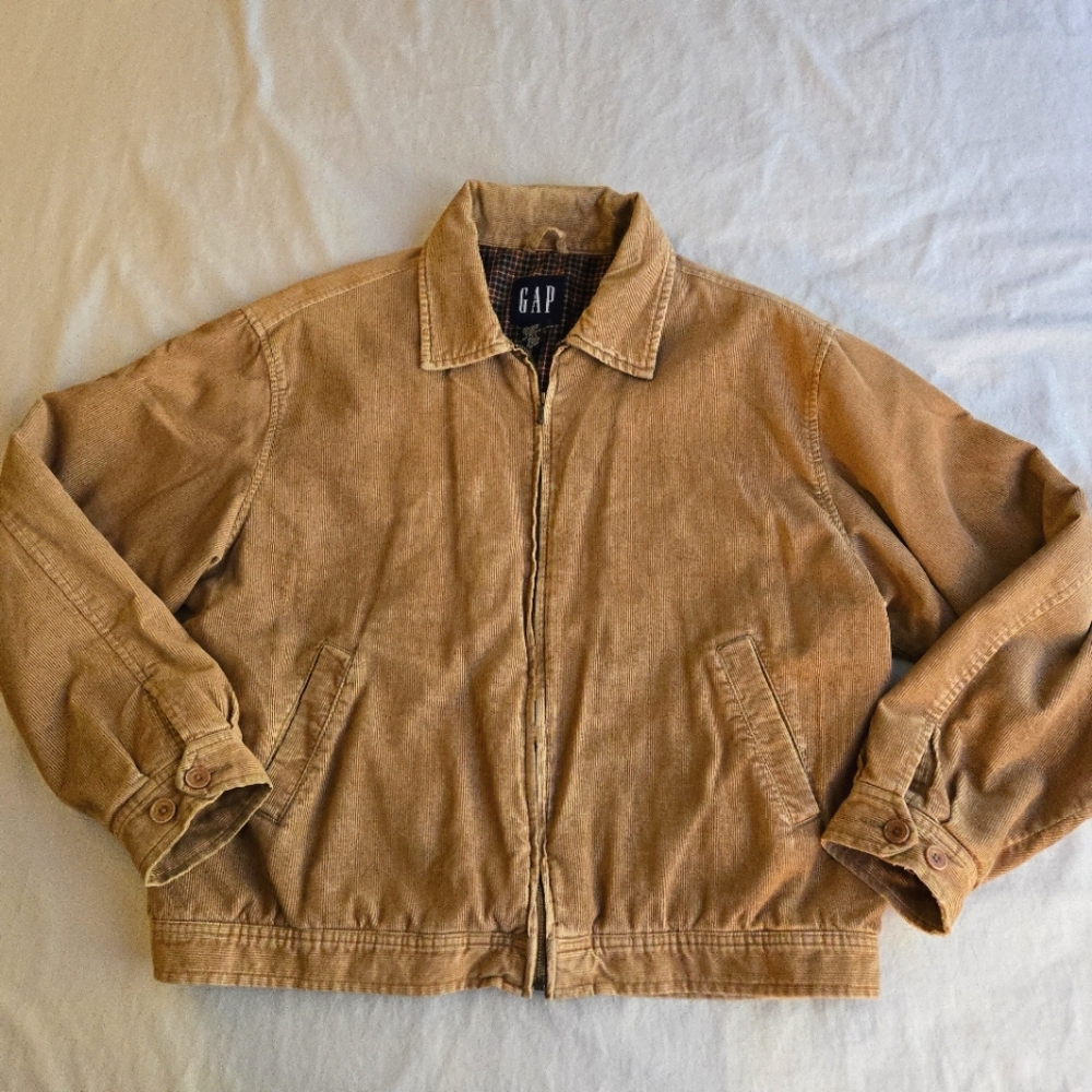 Gap Corduroy Men's Bomber Jacket Tan - Quilted Lining